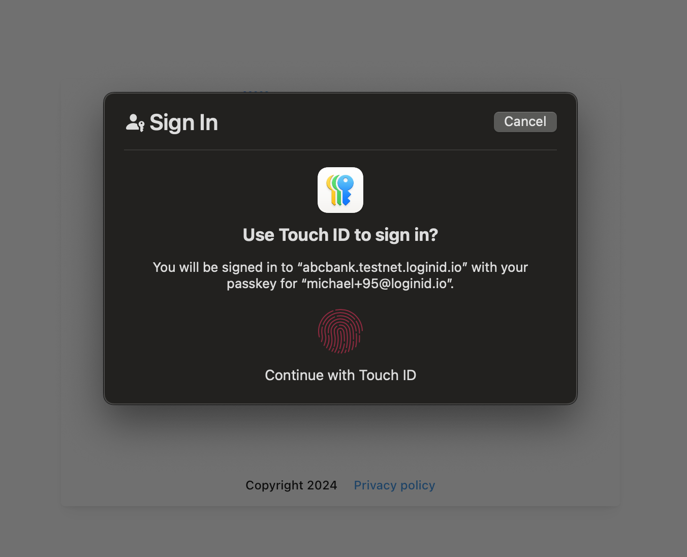 Passkey Prompt