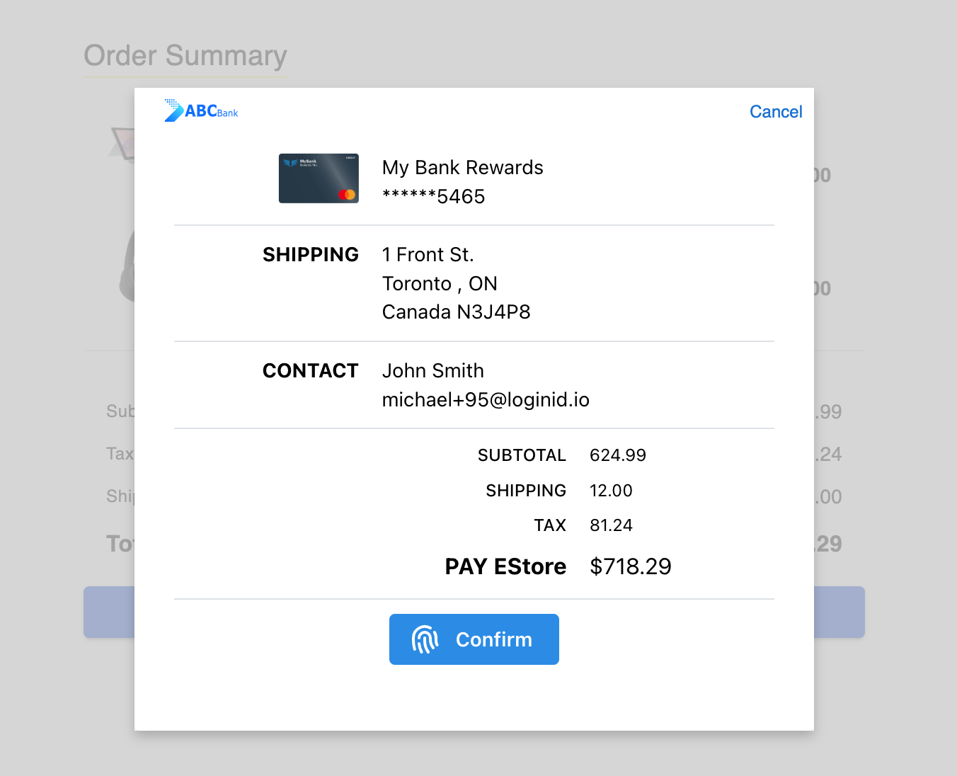 Result of `passkey:tx` - Emedded Checkout