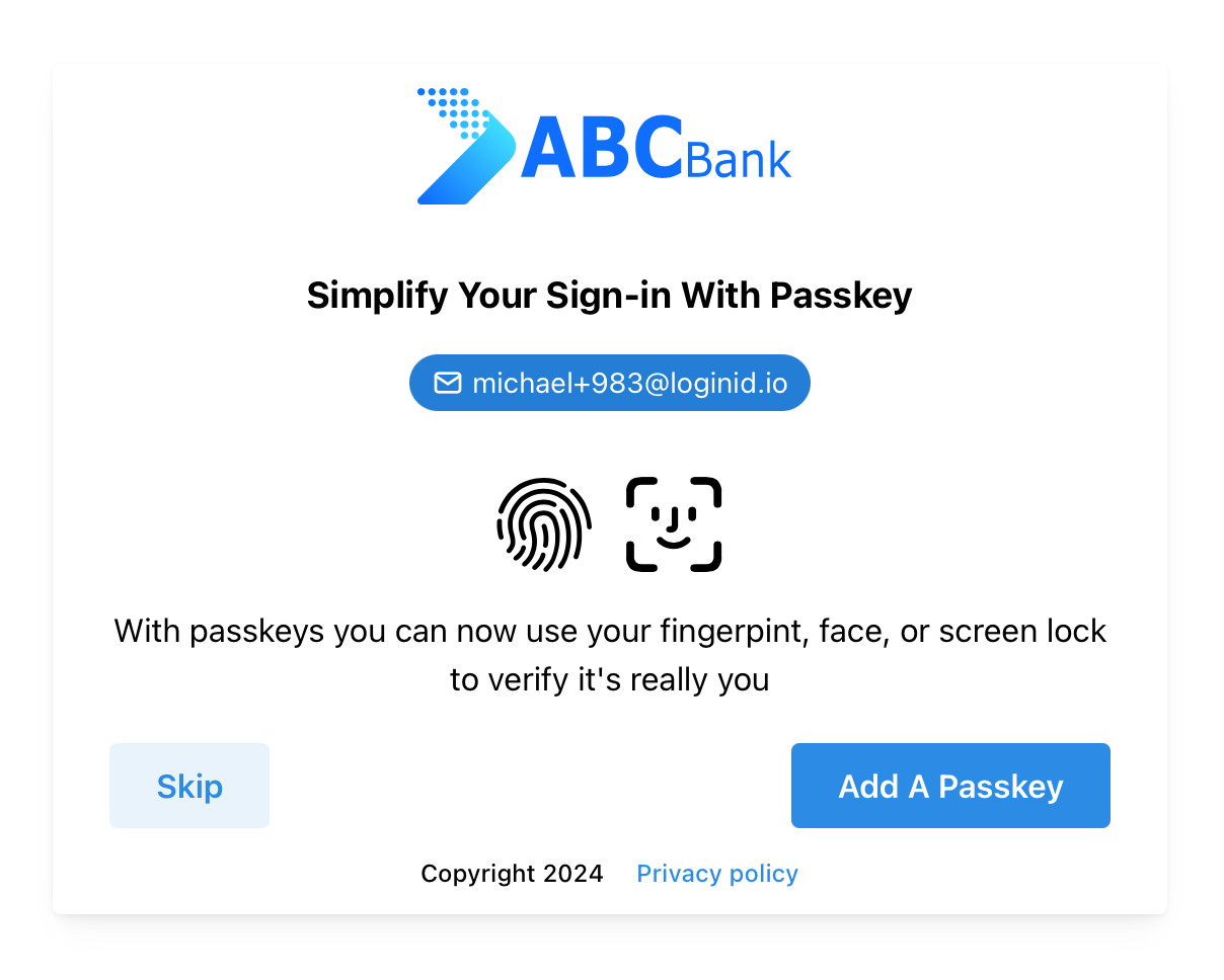 User is Offered Passkey Upgrade After Signin Password